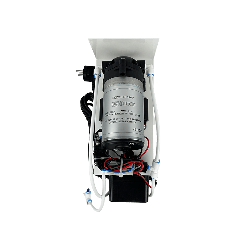 Помпа до зворотного осмосу Organic 50-75 GPD 6005 на кронштейні з датчиками