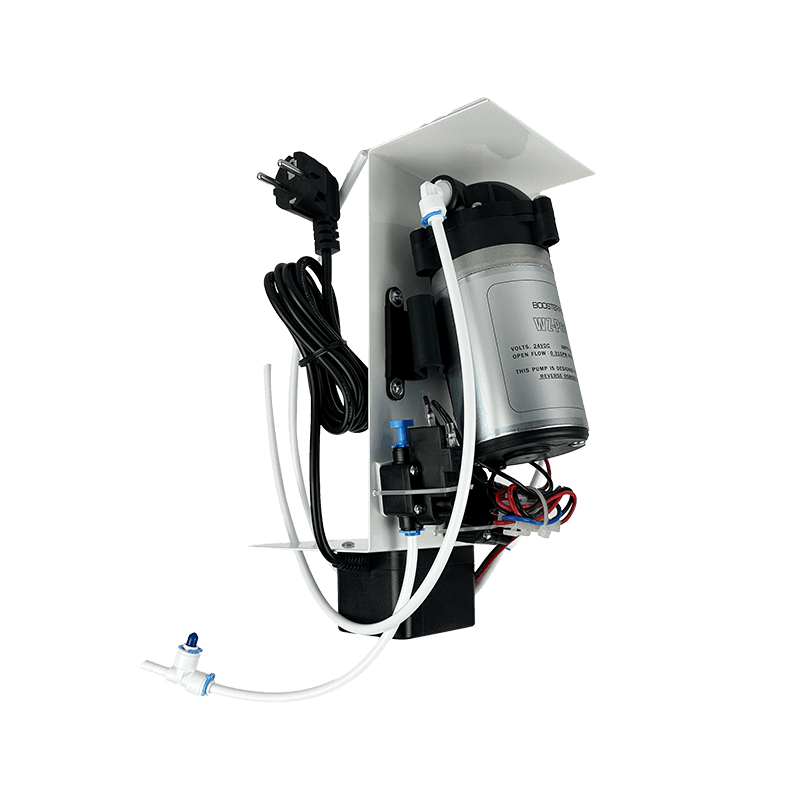 Помпа до зворотного осмосу Organic 50-75 GPD 6005 на кронштейні з датчиками