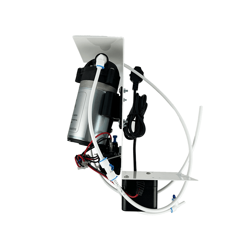 Помпа до зворотного осмосу Organic 50-75 GPD 6005 на кронштейні з датчиками