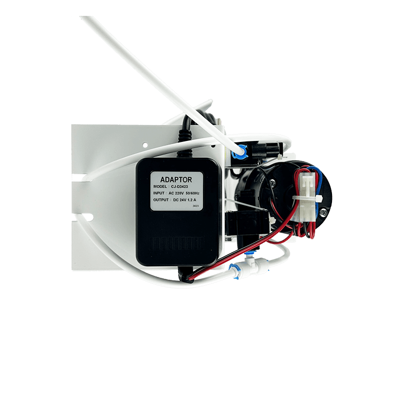 Помпа до зворотного осмосу Organic 50-75 GPD 6005 на кронштейні з датчиками