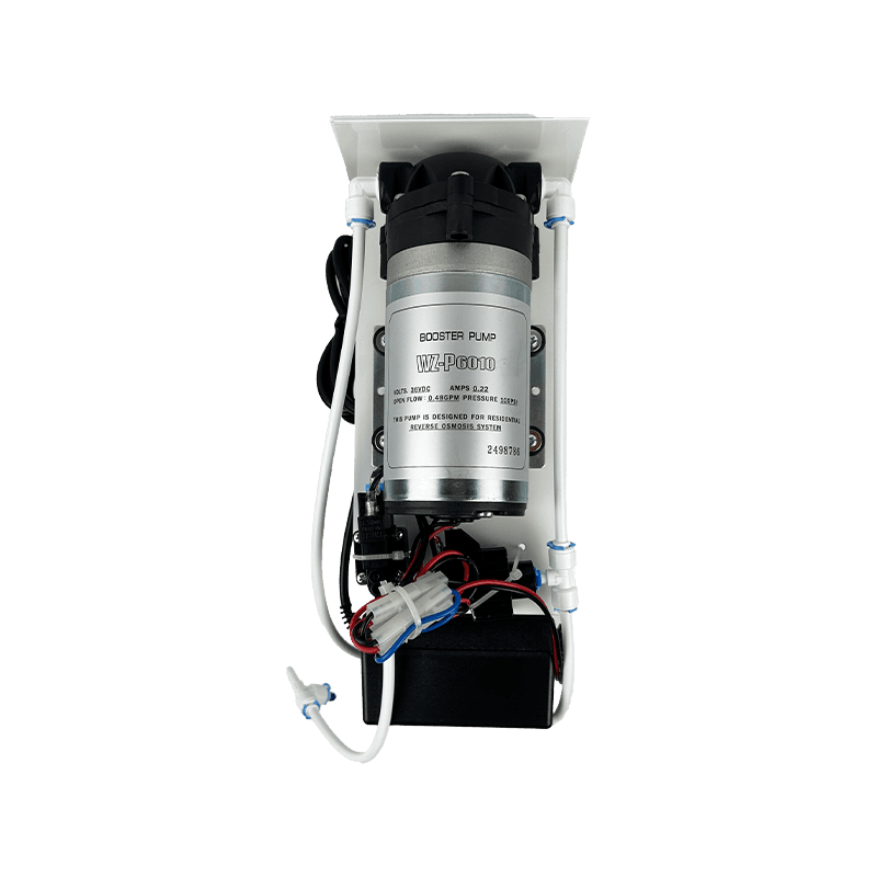 Помпа до зворотного осмосу Organic 100 GPD P6010 на кронштейні з датчиками